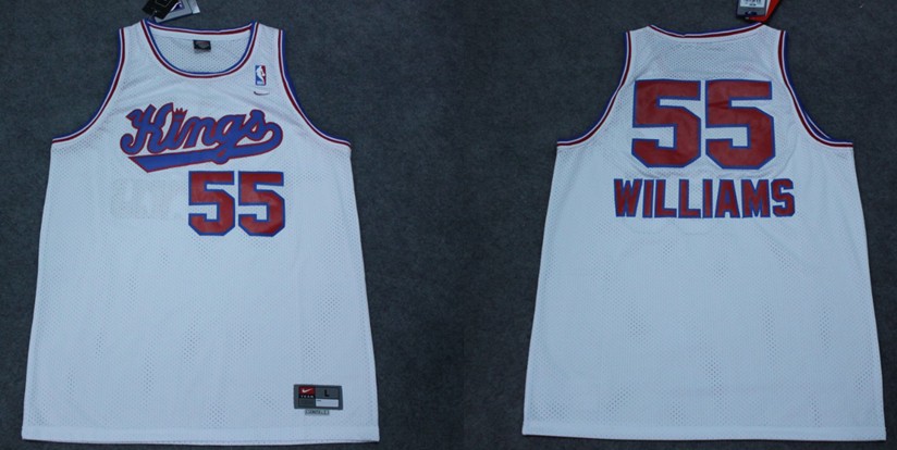  NBA Sacramento Kings 55 Jason Williams Throwback White Jersey